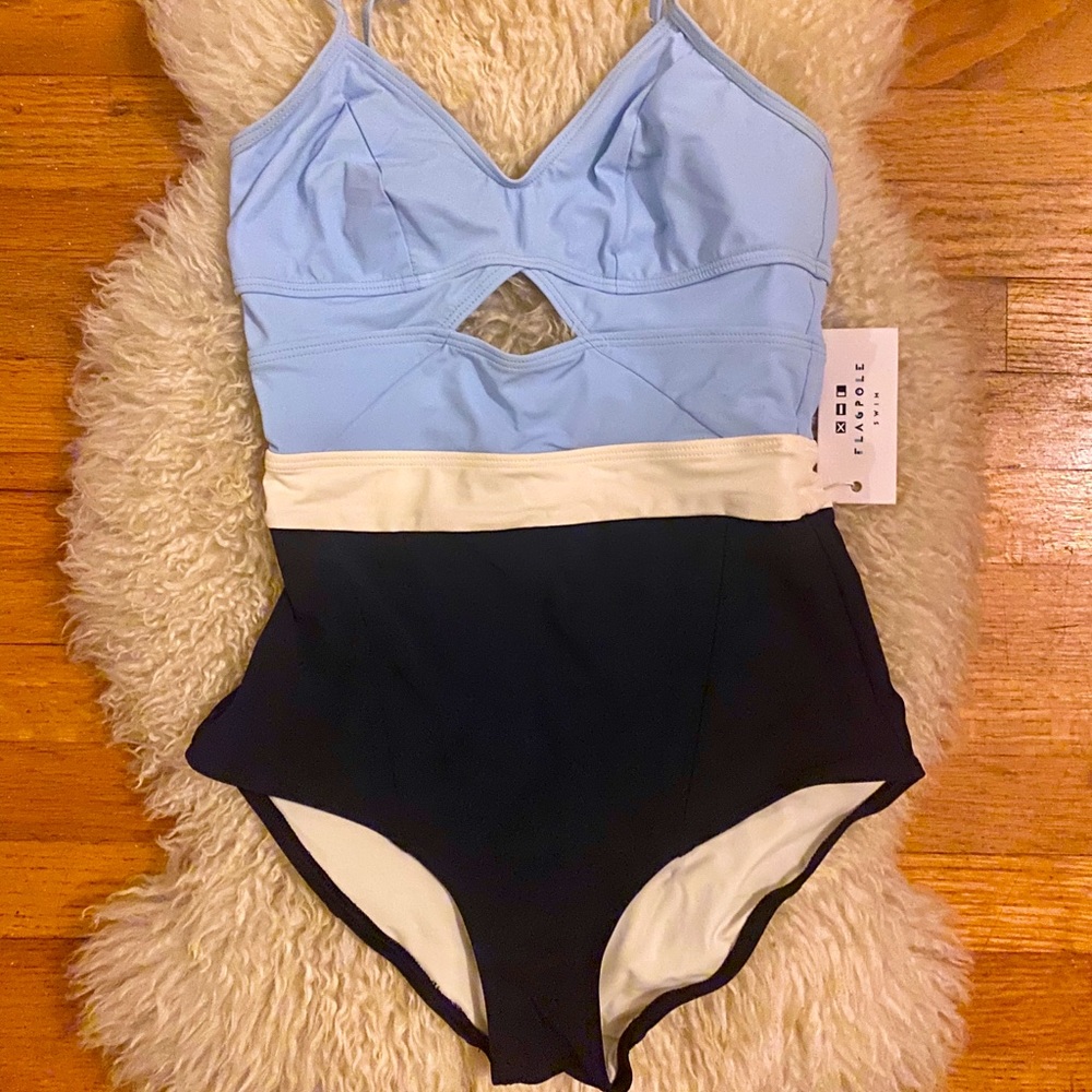 NWT XS Flagpole Swim colorblock joe Ellen swimsuit